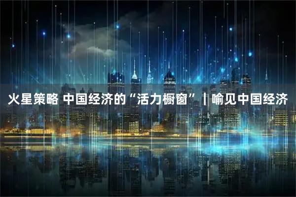 火星策略 中国经济的“活力橱窗”｜喻见中国经济